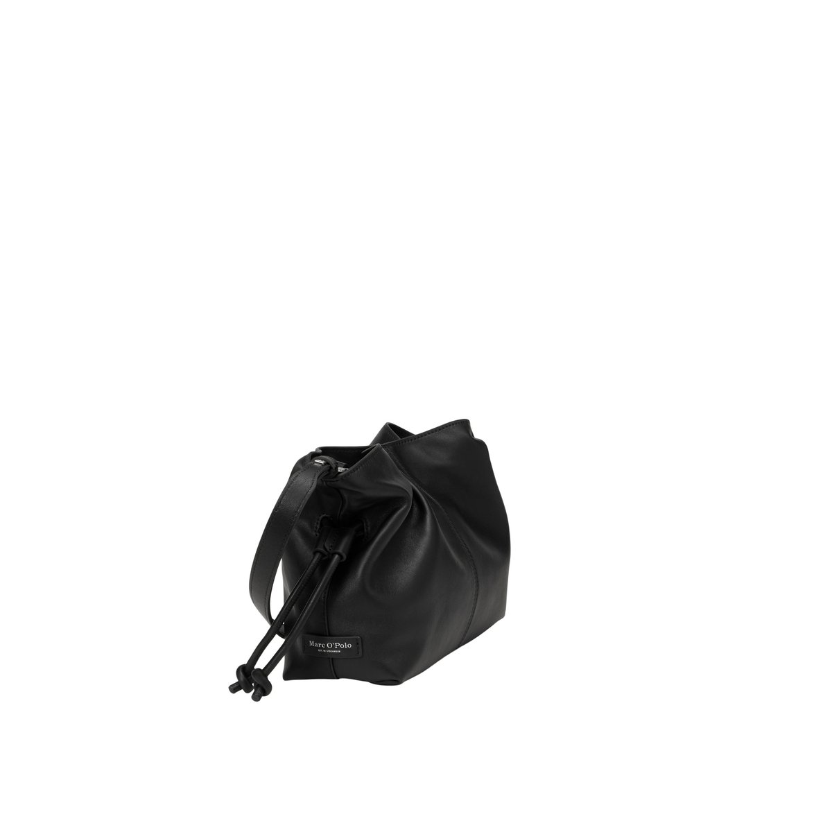 Sac à bandoulière modèle Simona small en cuir de vache souple noir, MARC O'POLO