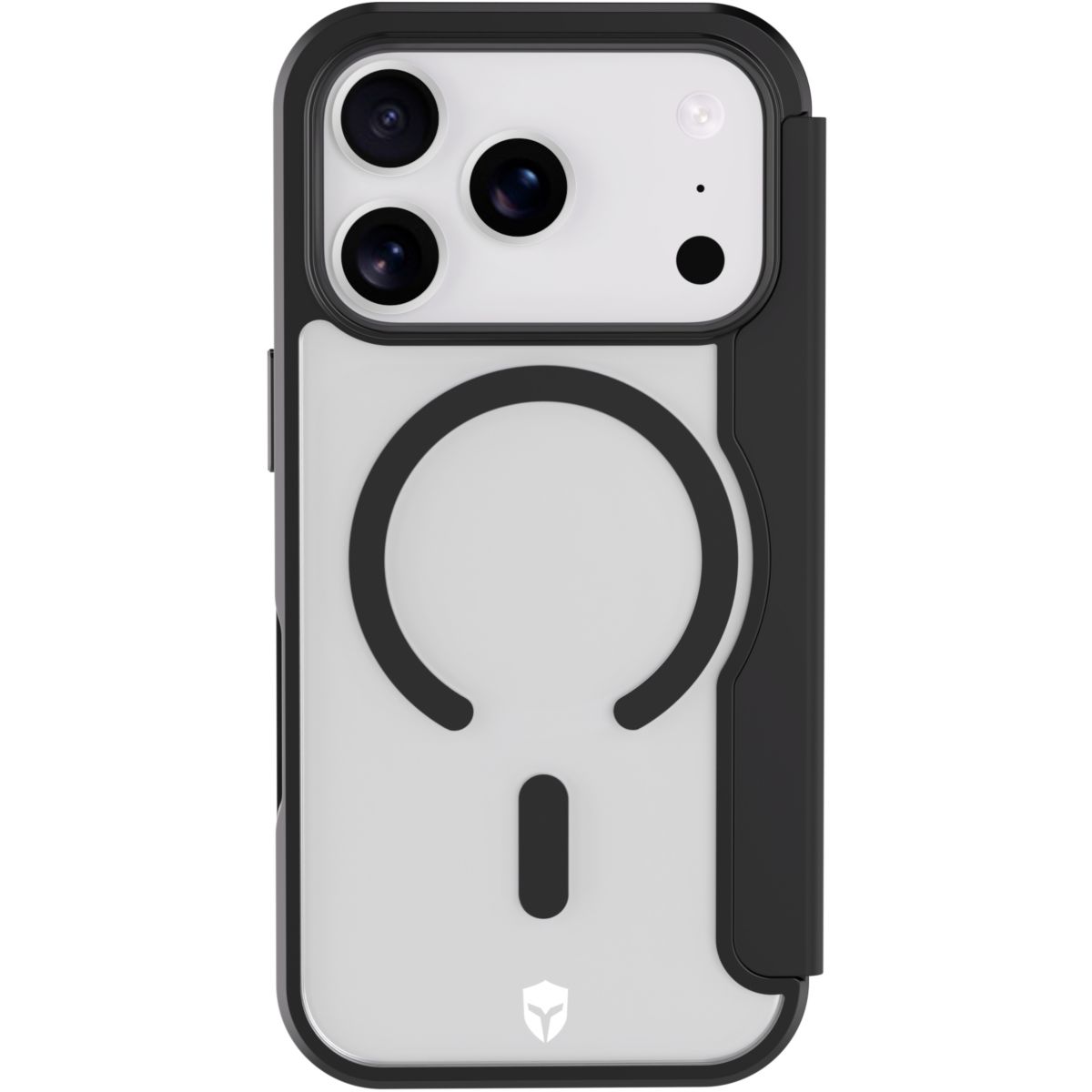 Etui iPhone 17 Pro Folio MagSafe Noir couleur unique, FORCE CASE