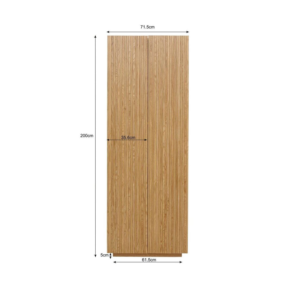 Armoire 2 portes en chêne, BRIGHTON bois clair, KARE DESIGN