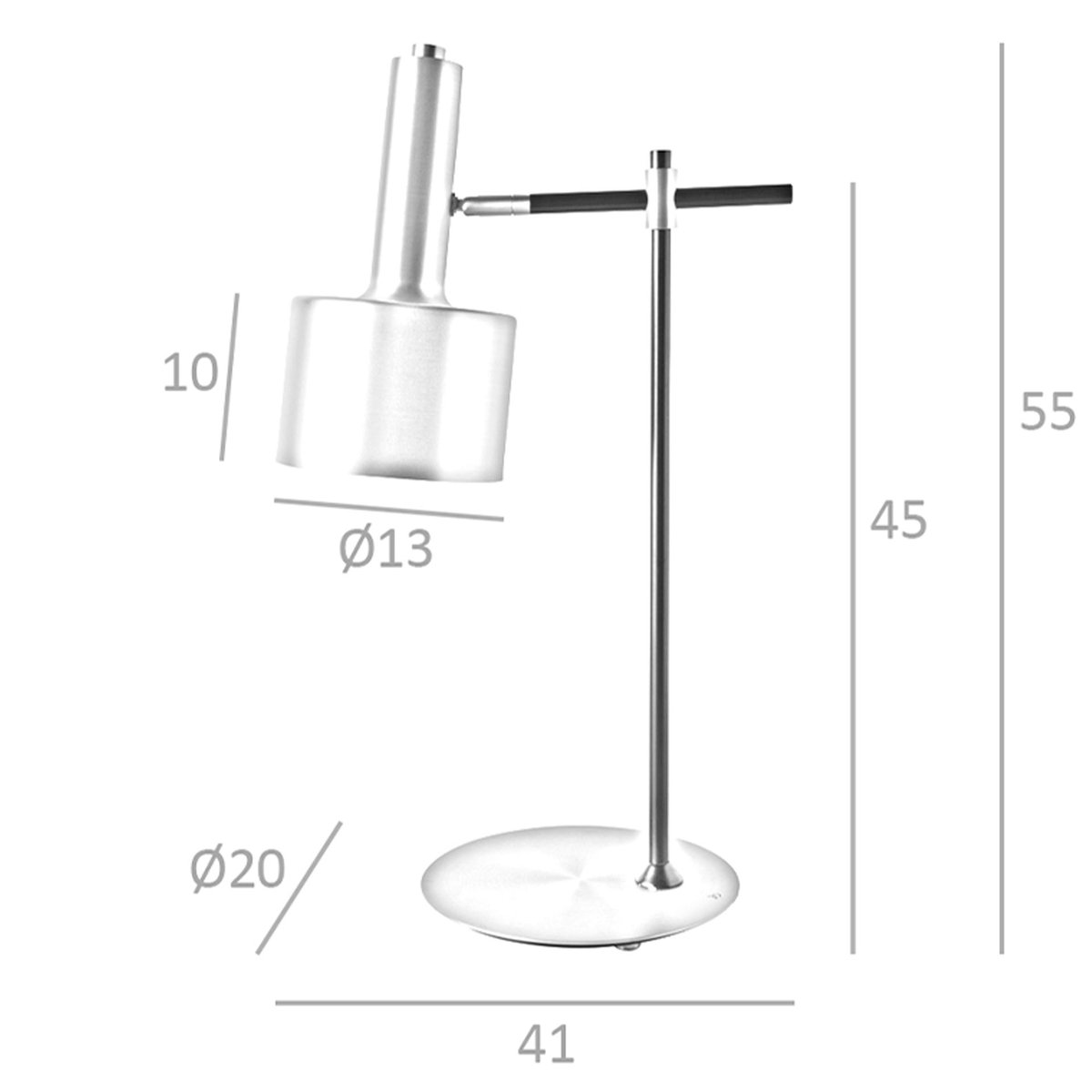 Lampe de bureau en aluminium doré et acier noir gold, ANGEL CERDA