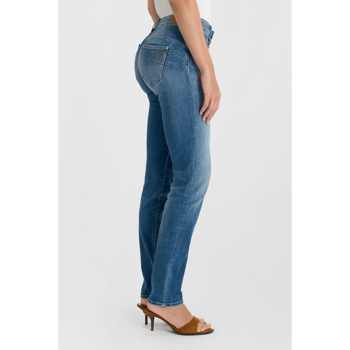 Jeans push-up slim taille haute PULP, longueur 34 blue, LE TEMPS DES CERISES