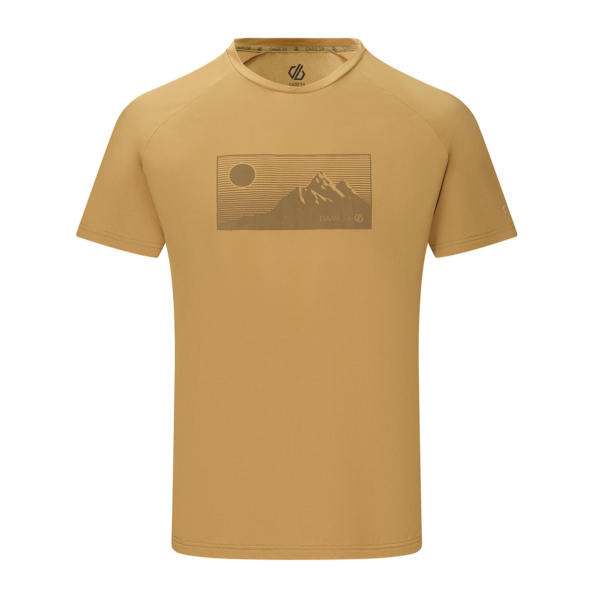 T-shirt motif/style lune et montagne TECH jaune vieil or, DARE 2B