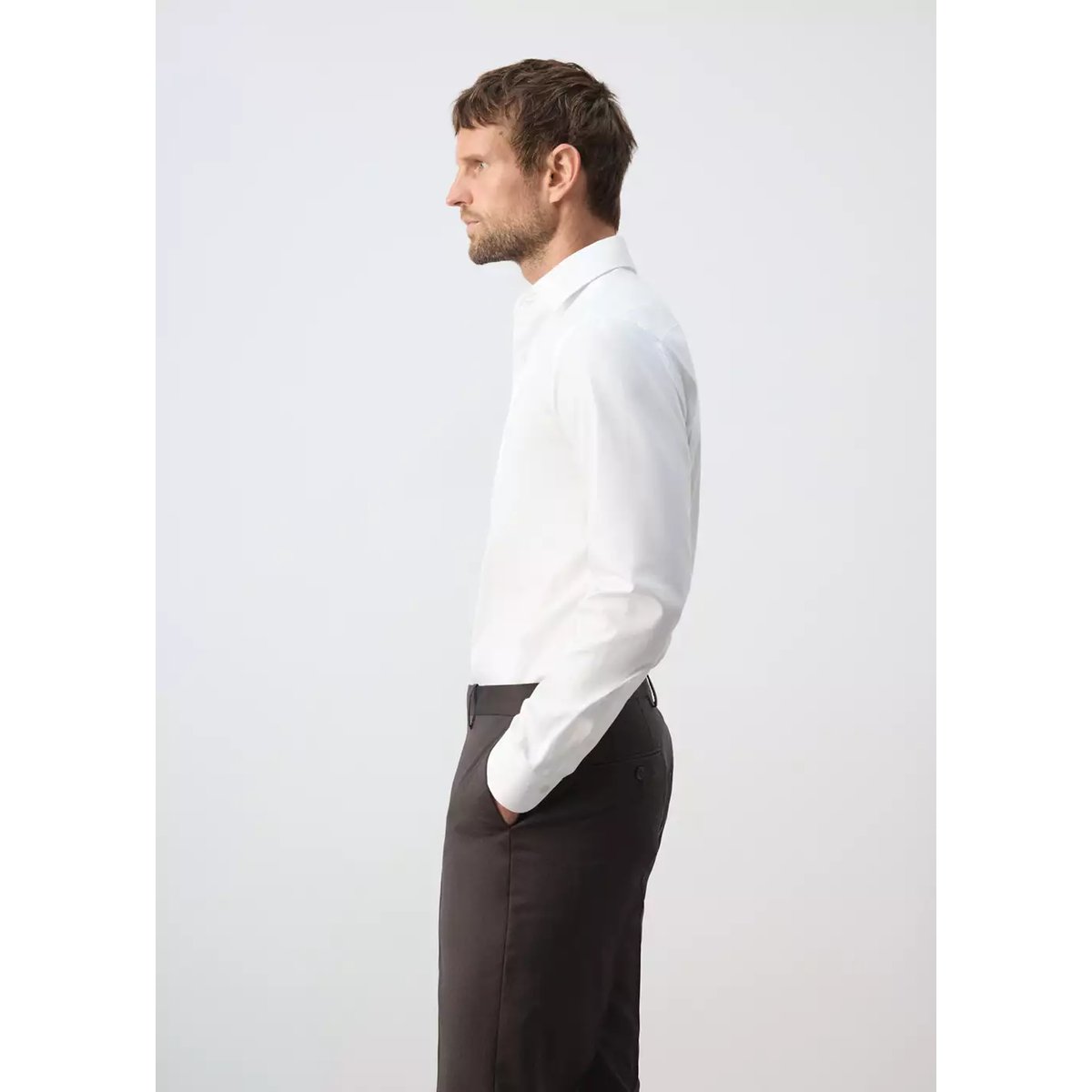 Chemise 100 % coton slim-fit blanc, MANGO MAN