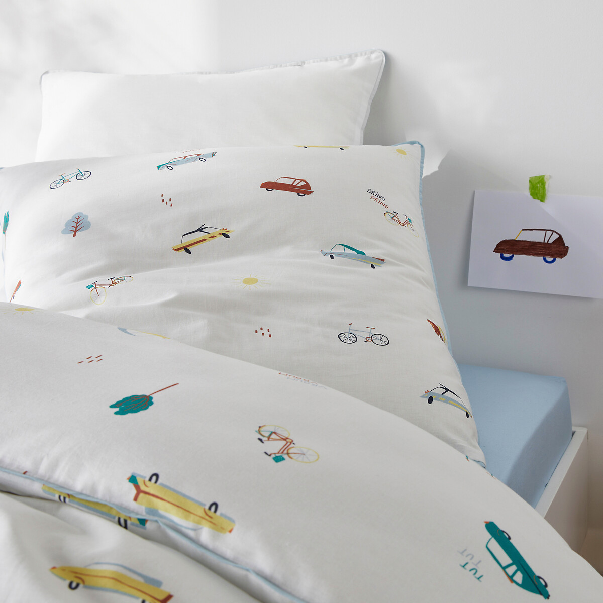 Parure de lit 50% coton recyclé, Emiliano imprimé, LA REDOUTE INTERIEURS
