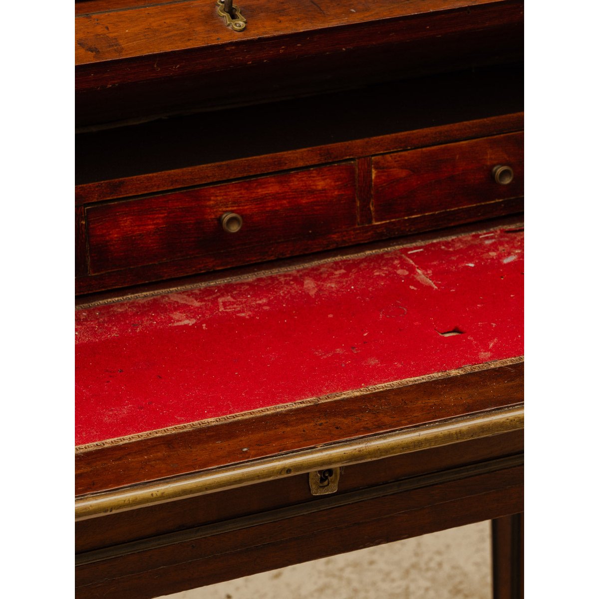 Secrétaire en bois et marbre Honoré N°234 - Bon état bois foncé, DEBONGOUT