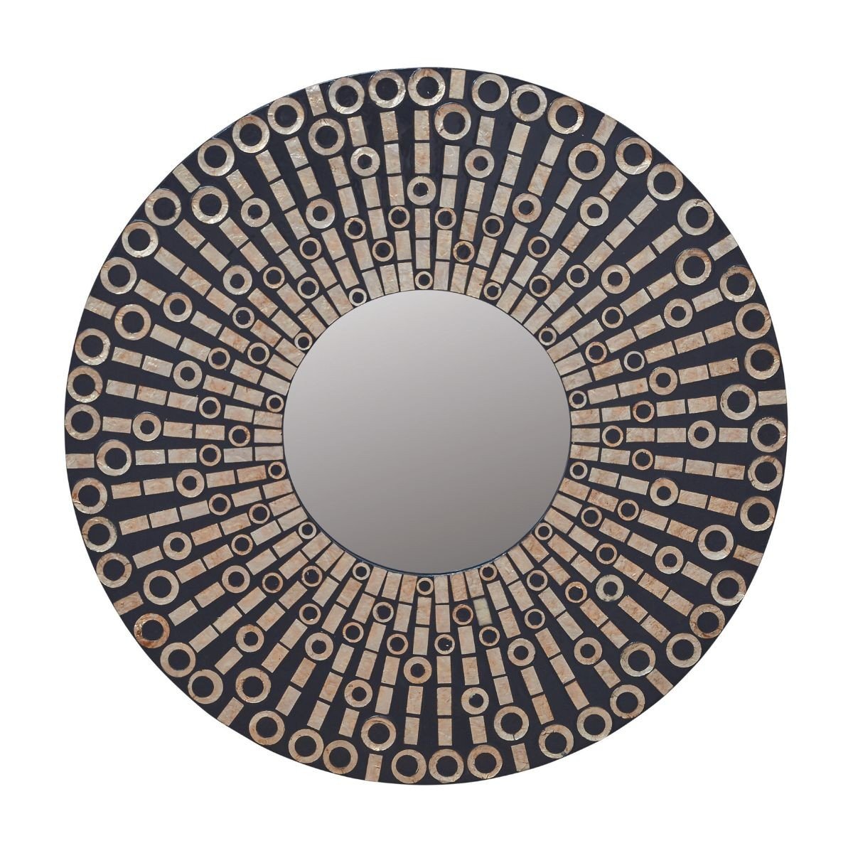 Miroir rond en nacre D.100 cm - KEY doré, SIGNATURE