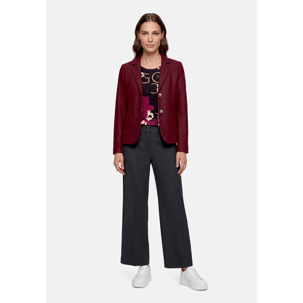 Blazer en laine à poches plaquées maroon banner, BETTY BARCLAY
