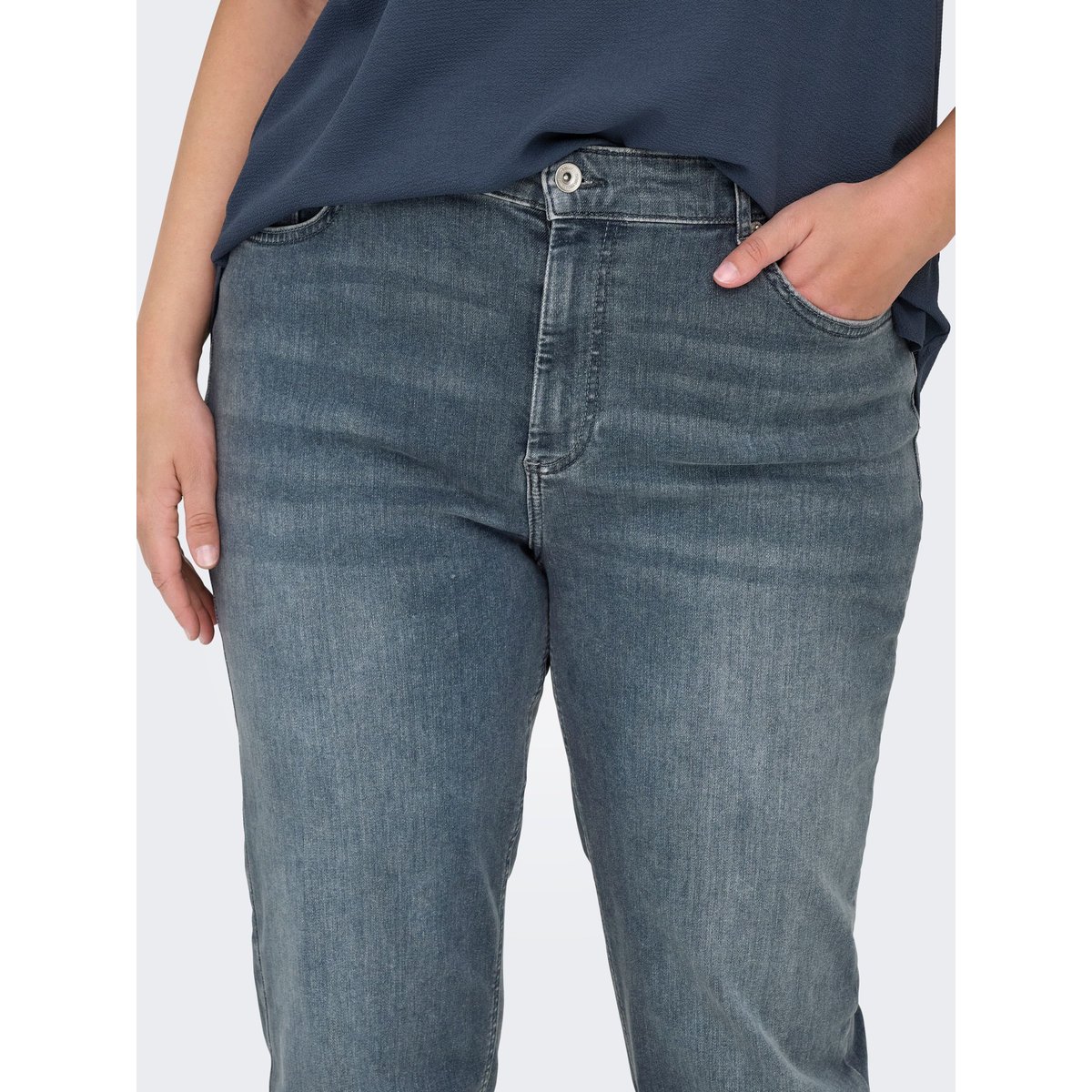 Jean Coupe Droite special blue grey denim, ONLY CARMAKOMA