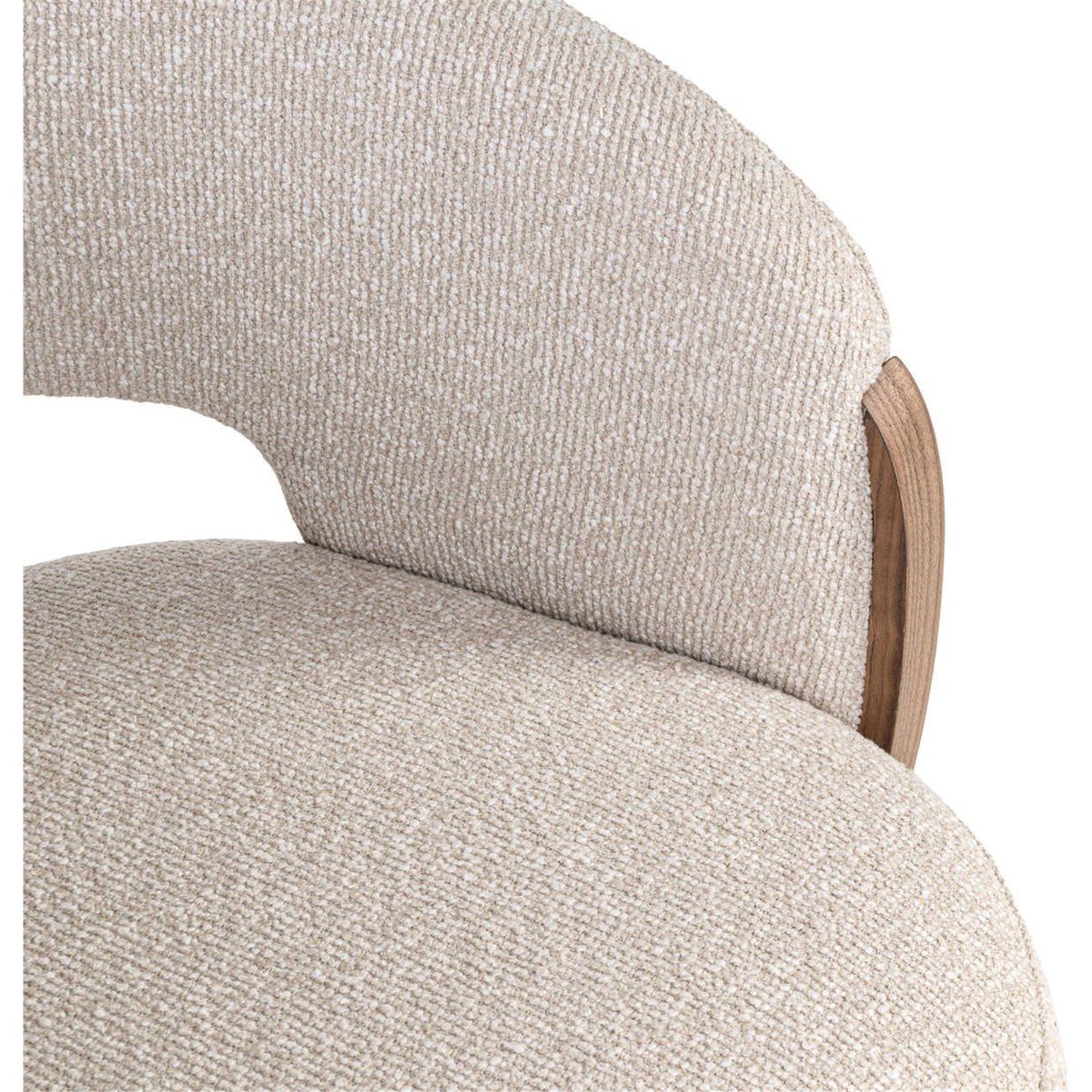 Chaise de salle à manger style lodge beige désert et noyer, RECOLLECTION