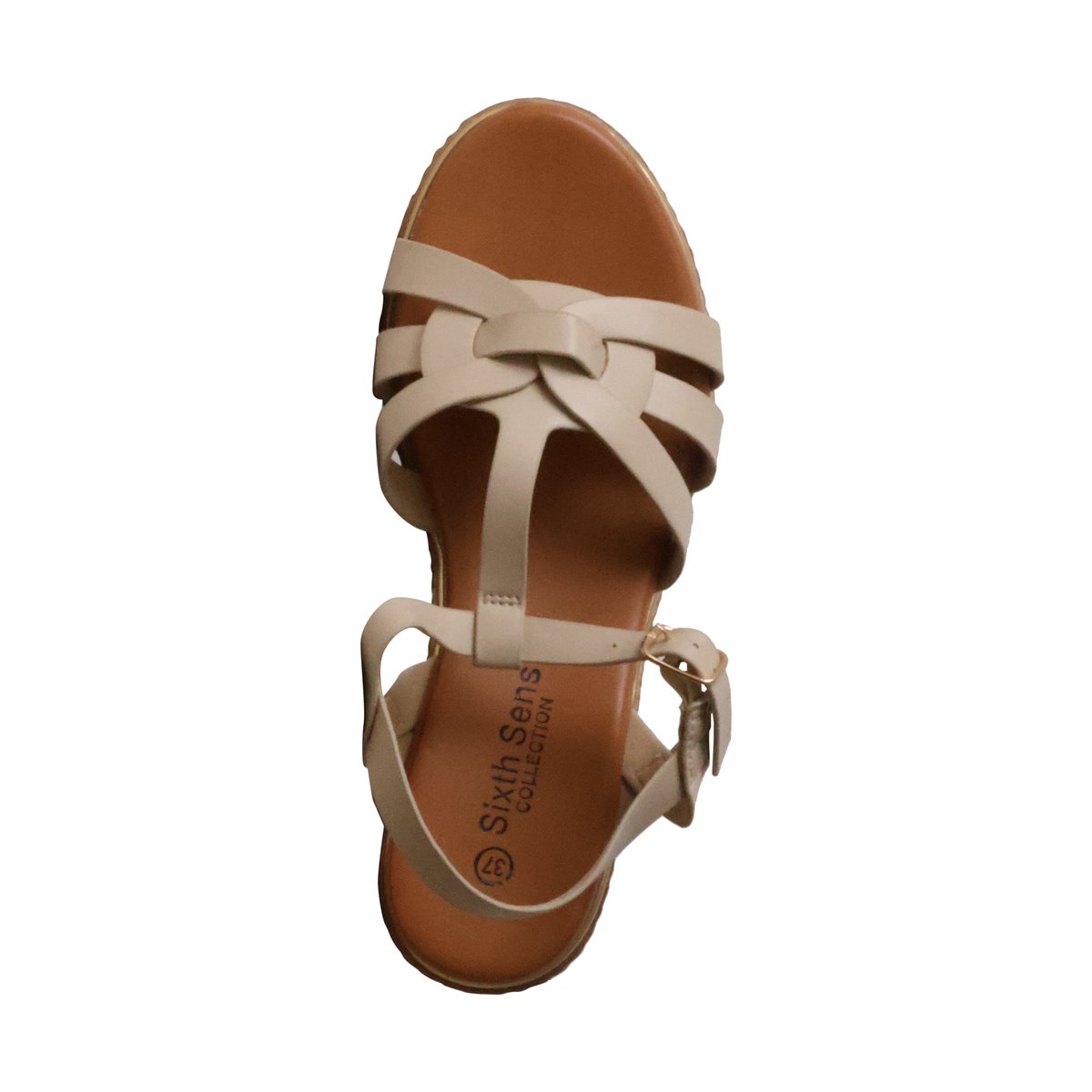 Sandales Compensées à Brides Paris beige, ENZA NUCCI