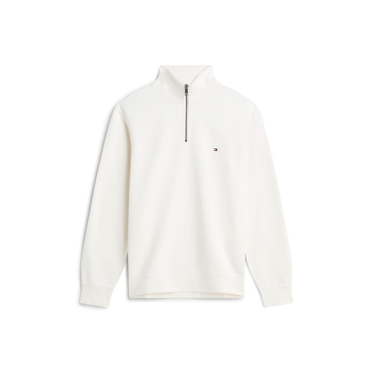 Sweat demi-zip fleece ivoire, TOMMY HILFIGER