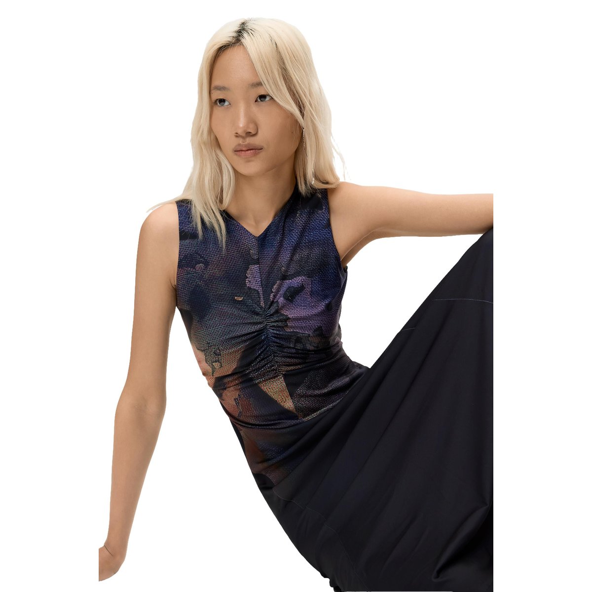 Robe en maille sans manches noir, DESIGUAL