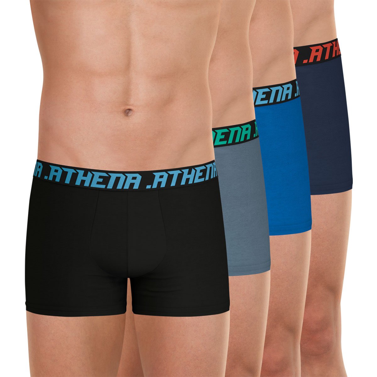 Lot de 4 boxers My Petit Prix noir + bleu, ATHENA
