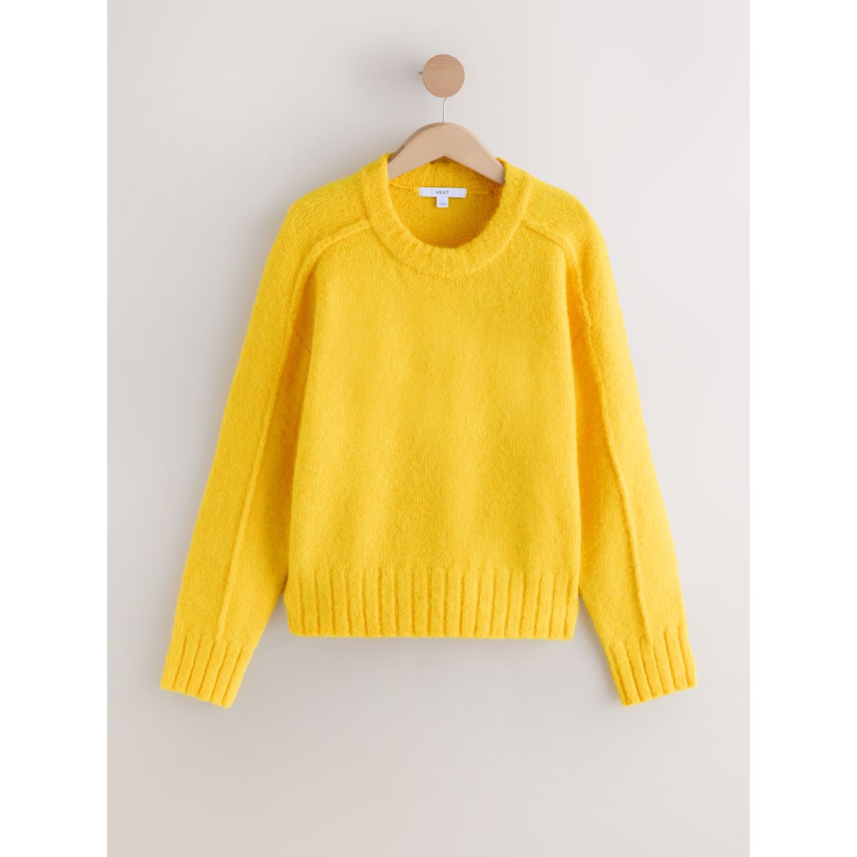 Pull ras du cou avec laine jaune vif, NEXT