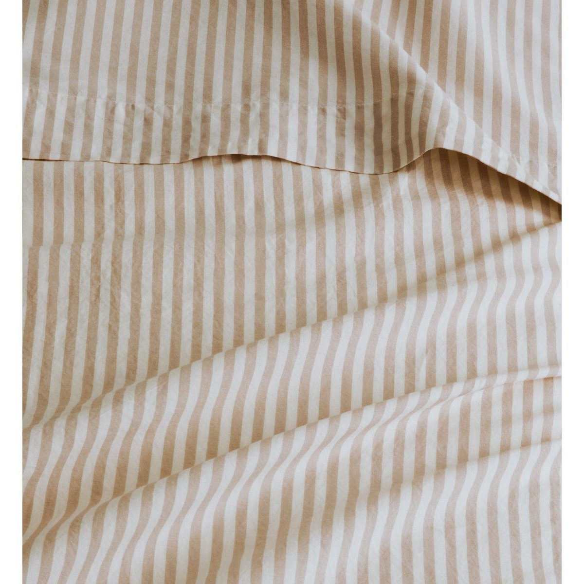 Drap plat adulte Percale de Coton Bio RAYÉ rayé ambre, KADOLIS