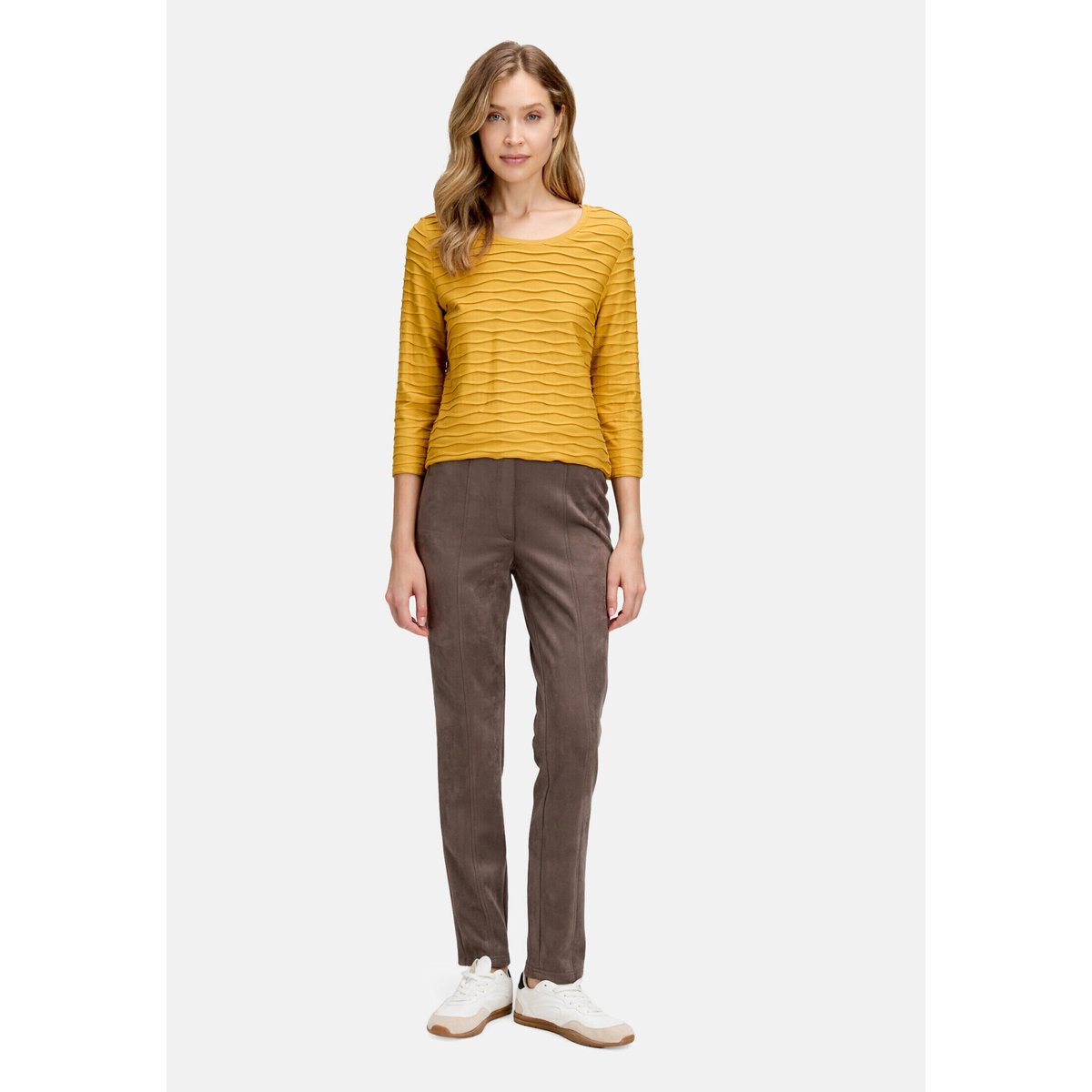 T-shirt basique de texture ondulée autumn gold, BETTY BARCLAY