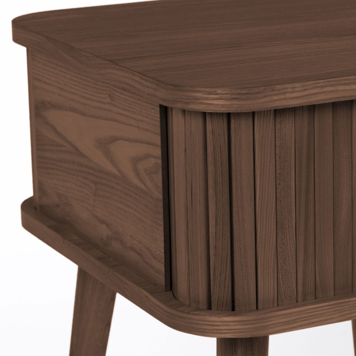 Table d'appoint design en bois - Barbier bois foncé, ZUIVER