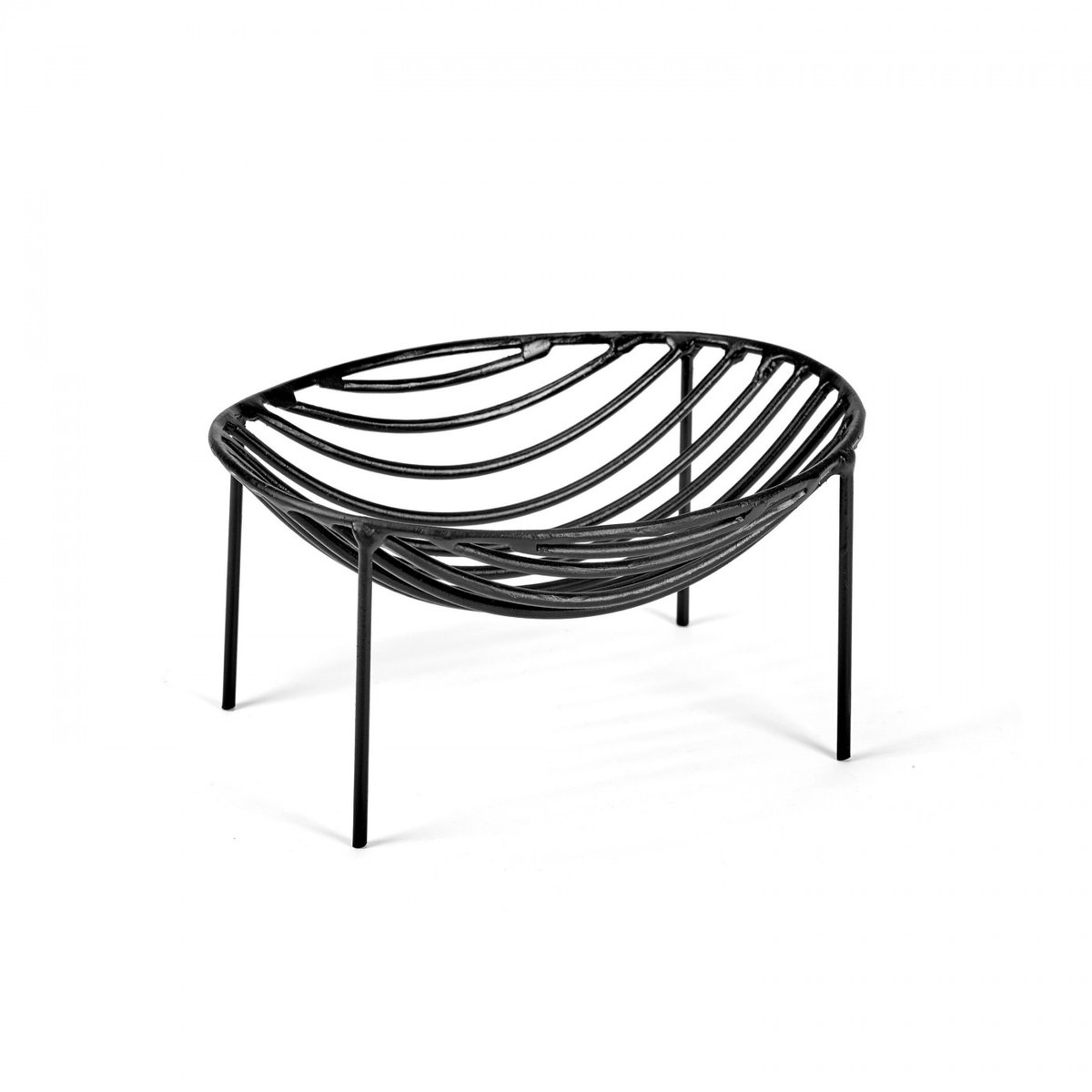 Corbeille NANA Noir 21 x 16 H 8 cm noir, SERAX