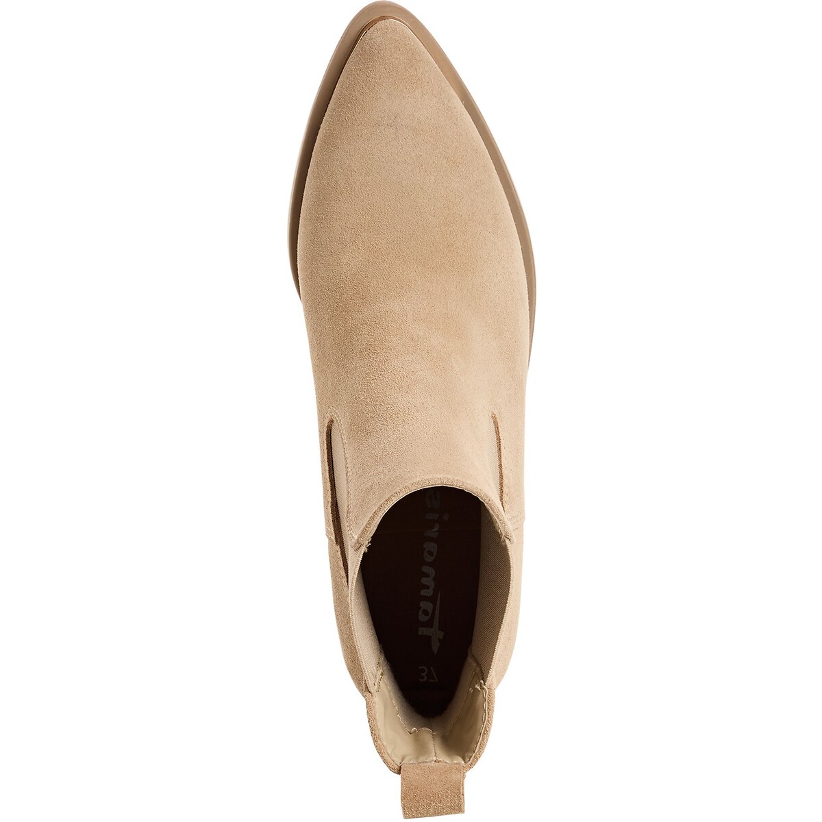 Leather Heeled Chelsea Boots beige, TAMARIS