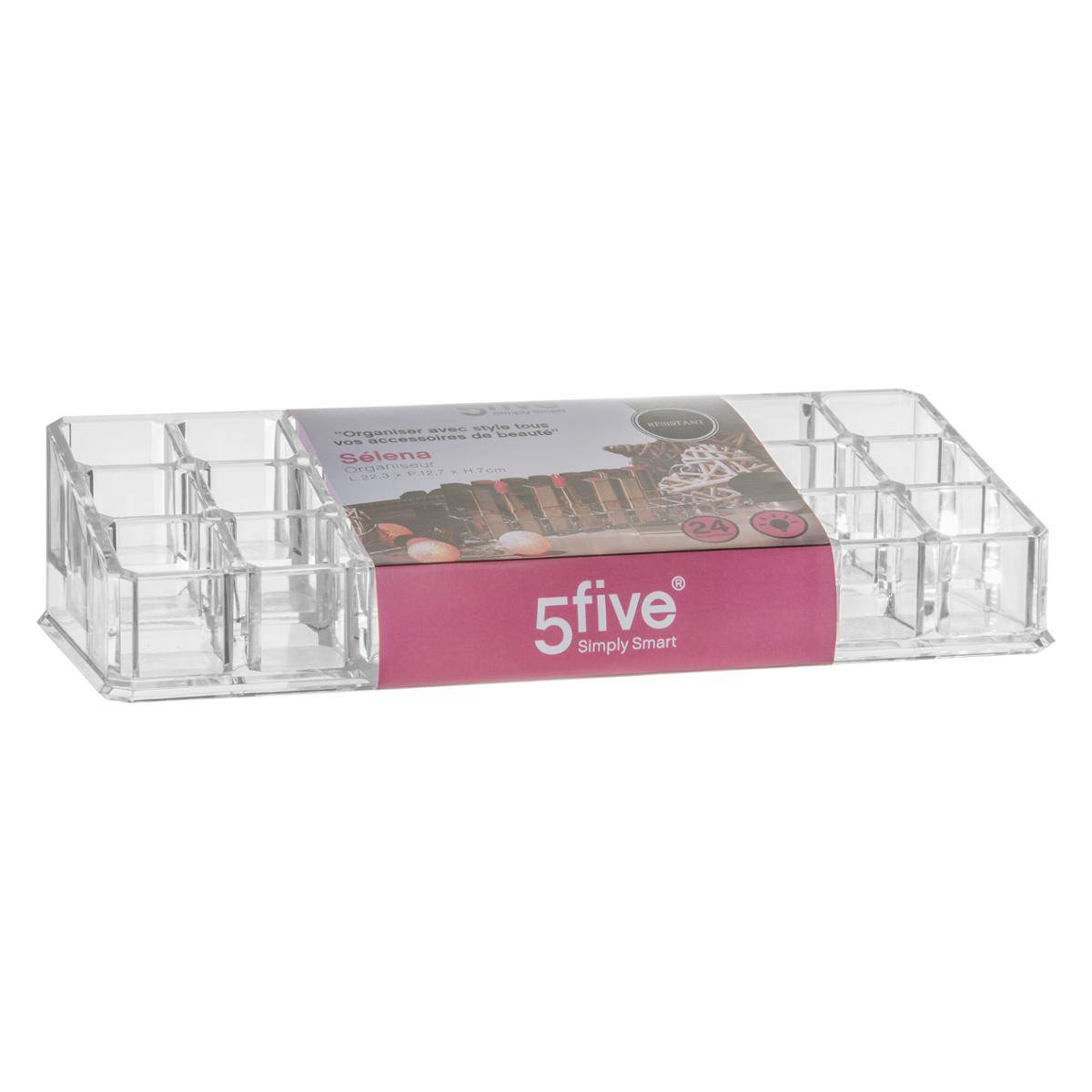 Organiseur 24 compartiments SELENA transparent, 5FIVE SIMPLY SMART