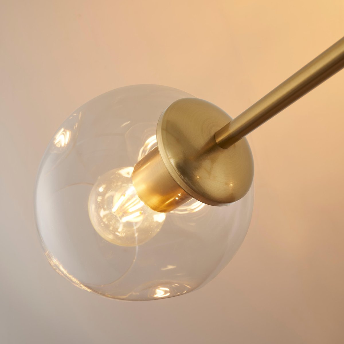 Lustre avec globes en verre - OFÉLIA transparent et doré, KOSILUM