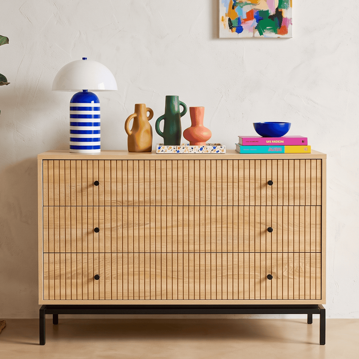Commode 6 tiroirs - TALIA effet bois, HOMIFAB