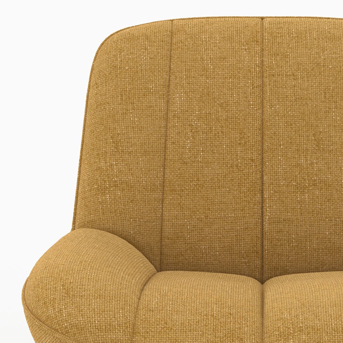 Fauteuil pivotant en tissu effet velours - ELVIS jaune moutarde, MAISON PAVANE