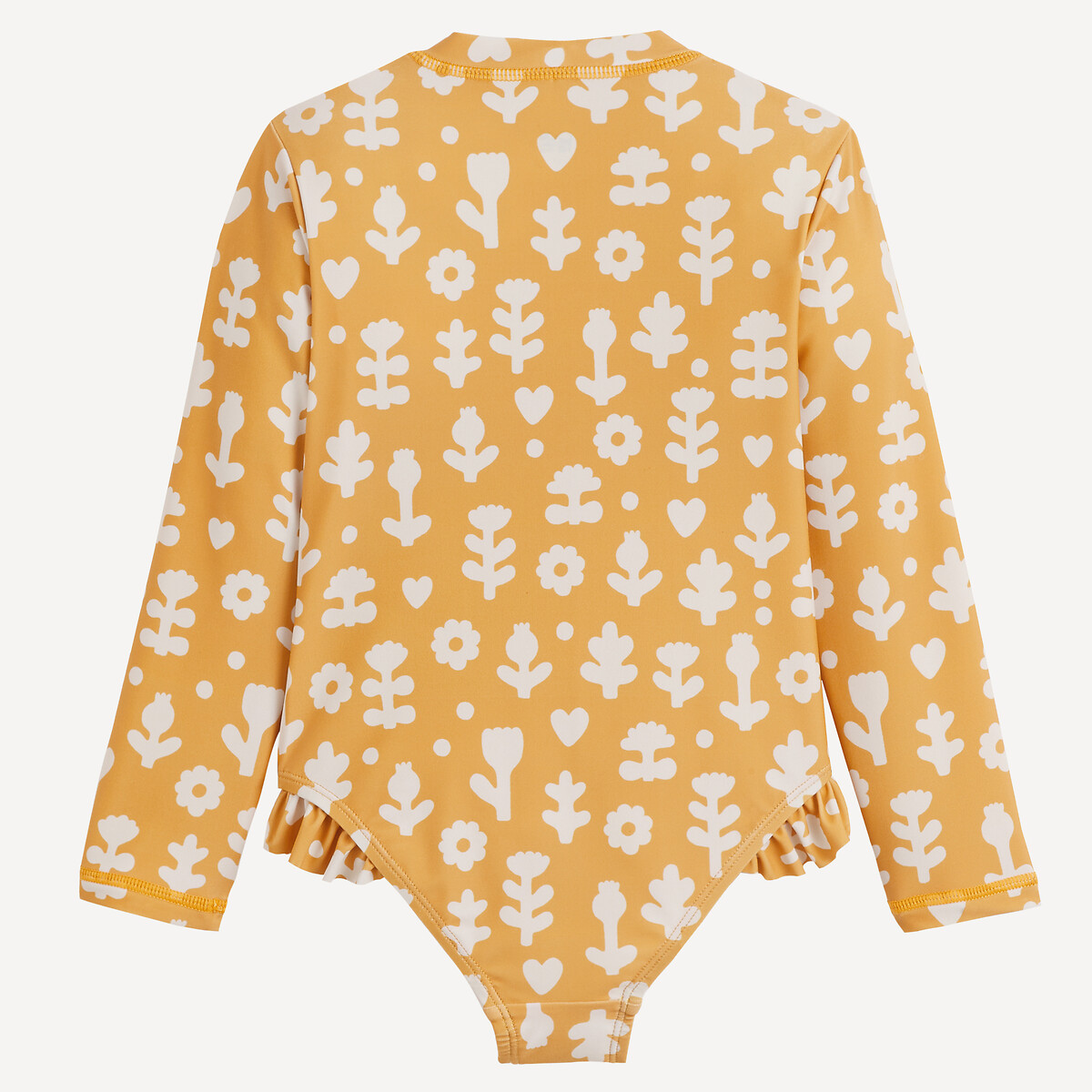 Printed Long Sleeve Swimsuit yellow print, LA REDOUTE COLLECTIONS