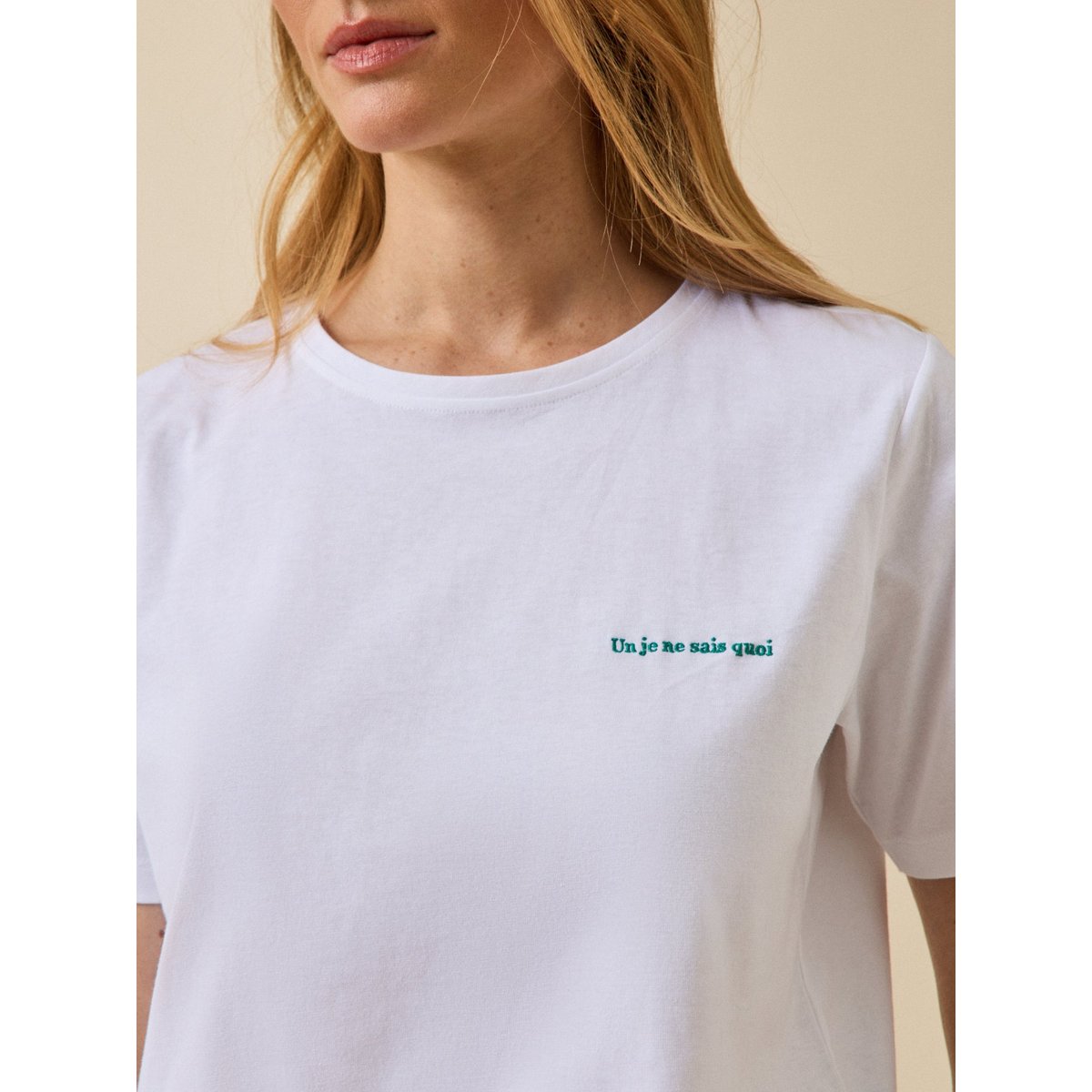 T-shirt brodé coton biologique blanc, CYRILLUS