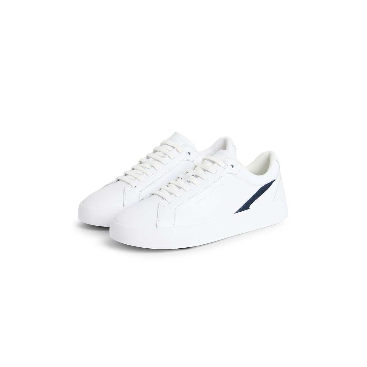 Baskets en cuir, Court blanc, TOMMY HILFIGER