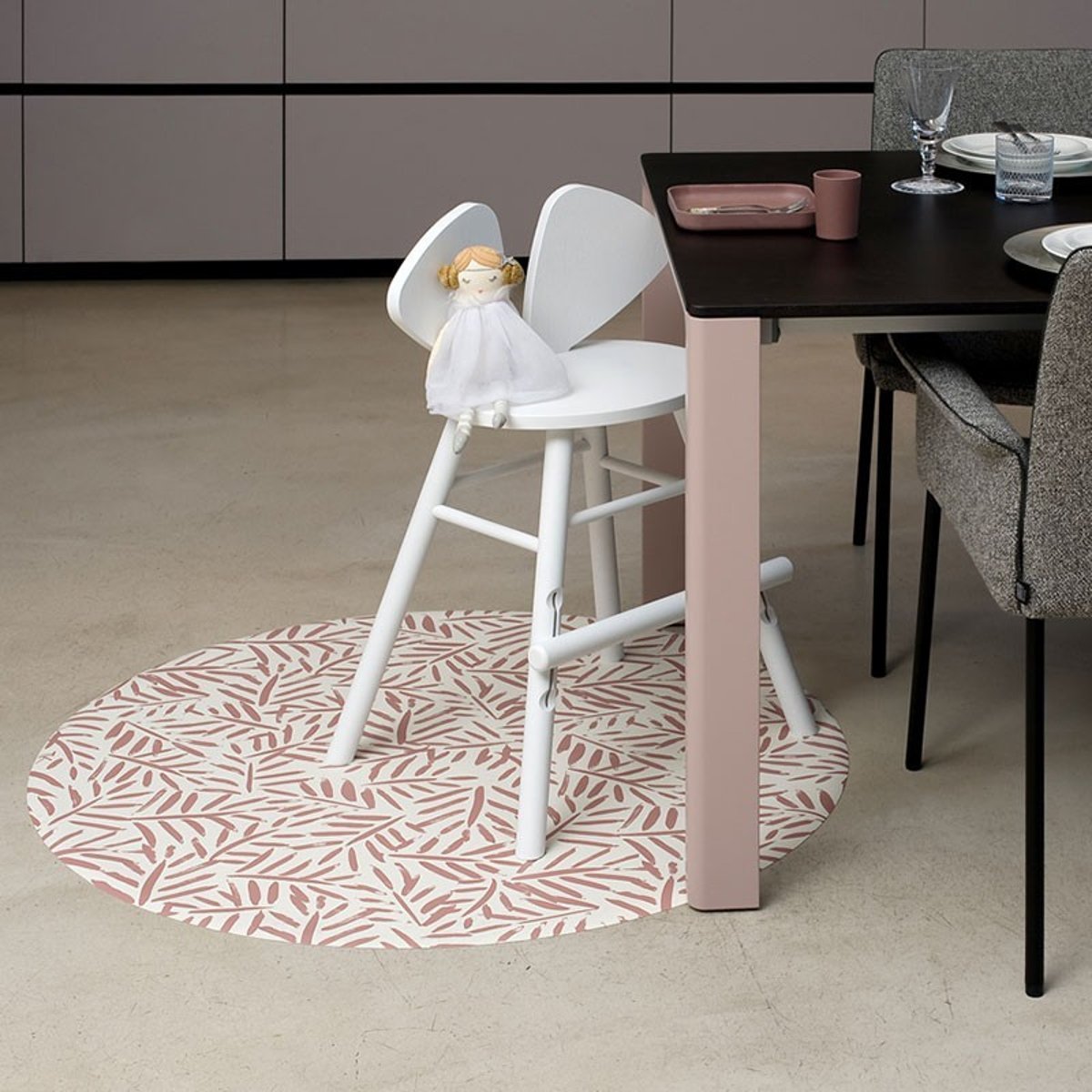 Tapis protège sol rond feuille LEAVES - SEA SHELL sea shell, TODDLEKIND