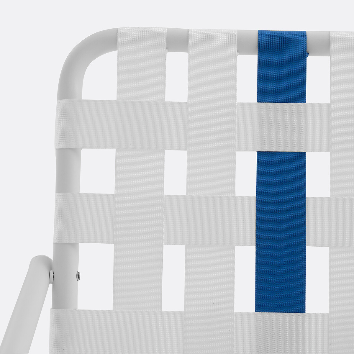 Chaise basse de plage en aluminum, pliante, IROH bleu foncé/blanc, LA REDOUTE INTERIEURS
