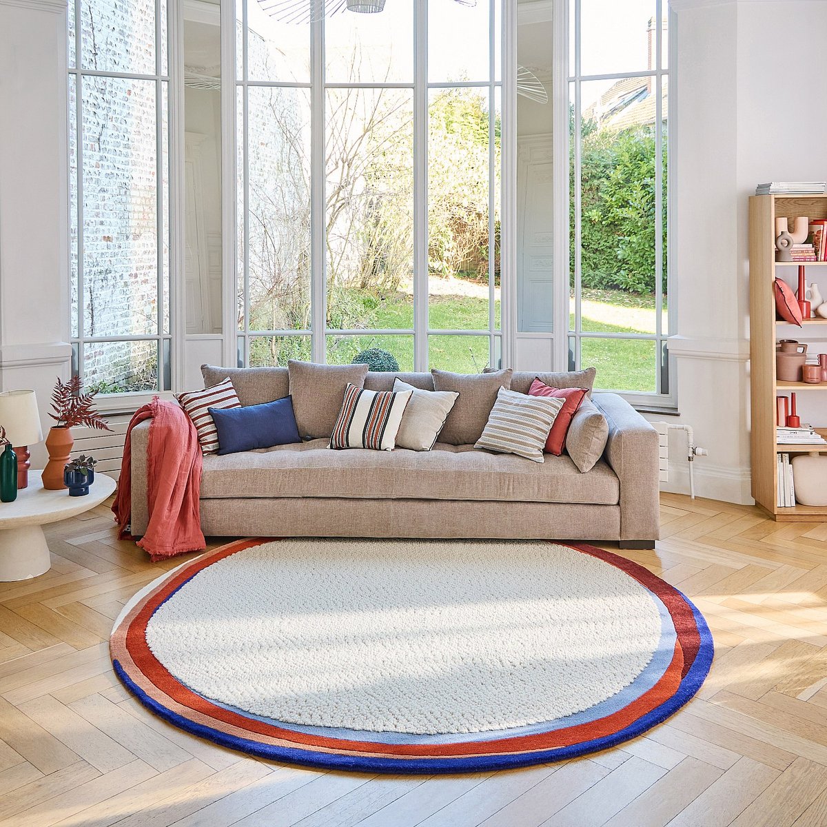 Tapis de salon coton CONSTANT beige, HABITAT