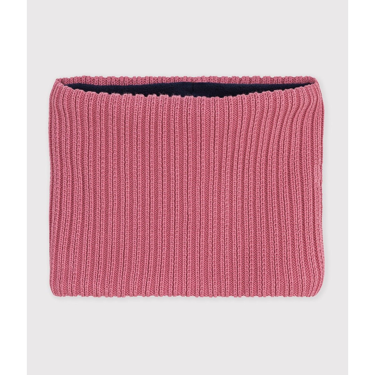 Snood en tricot côtelé, doublé polaire rose, PETIT BATEAU