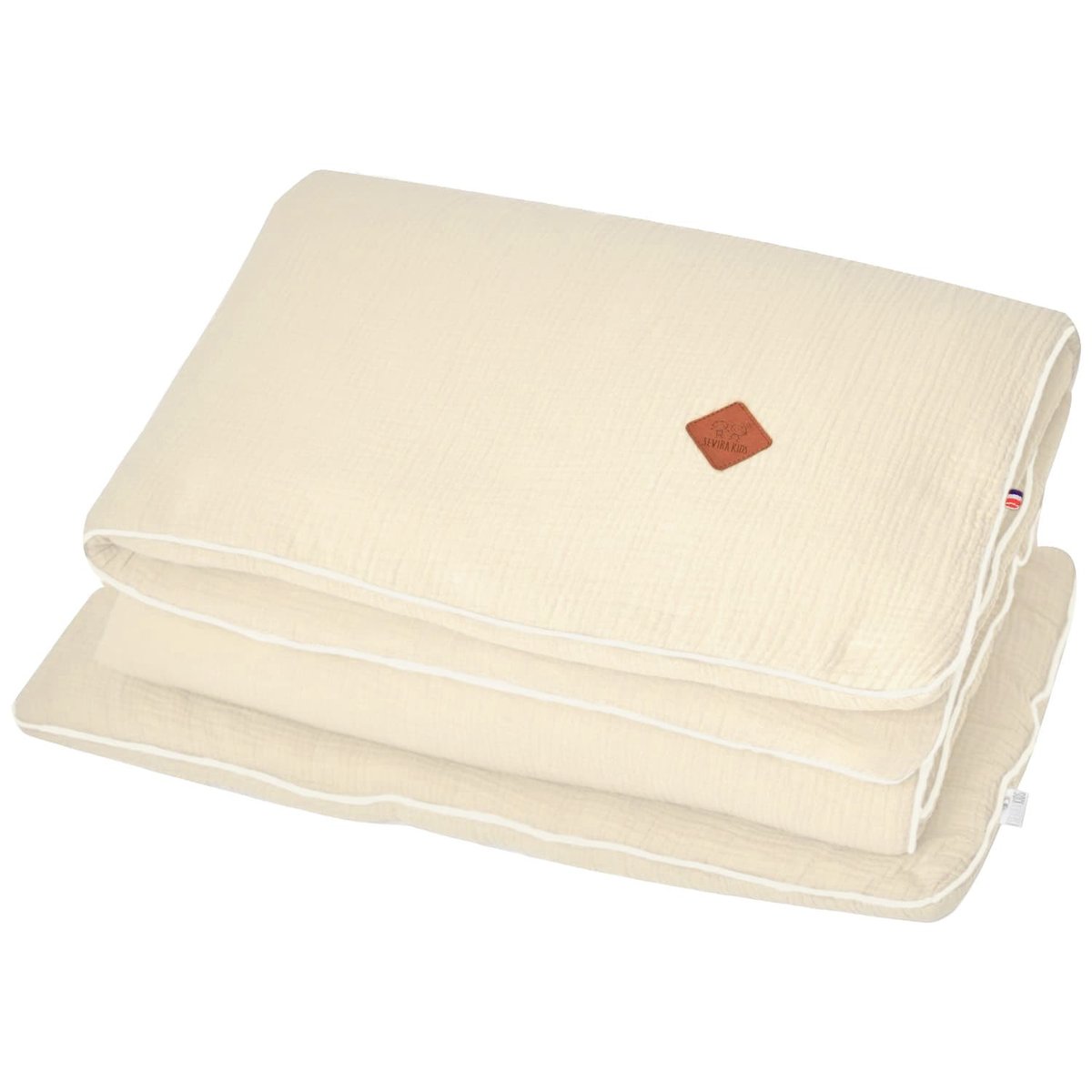 Couette et oreiller - prêt à dormir en gaze de coton JEANNE écru, SEVIRA KIDS