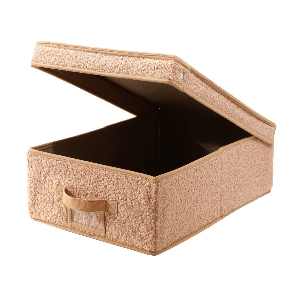 Boîte rangement avec couvercle tissu bouclette beige - L31,5 cm beige, CALICOSY