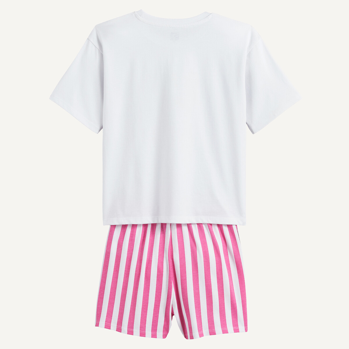 Pyjashort à message, en coton blanc/rose, LA REDOUTE COLLECTIONS