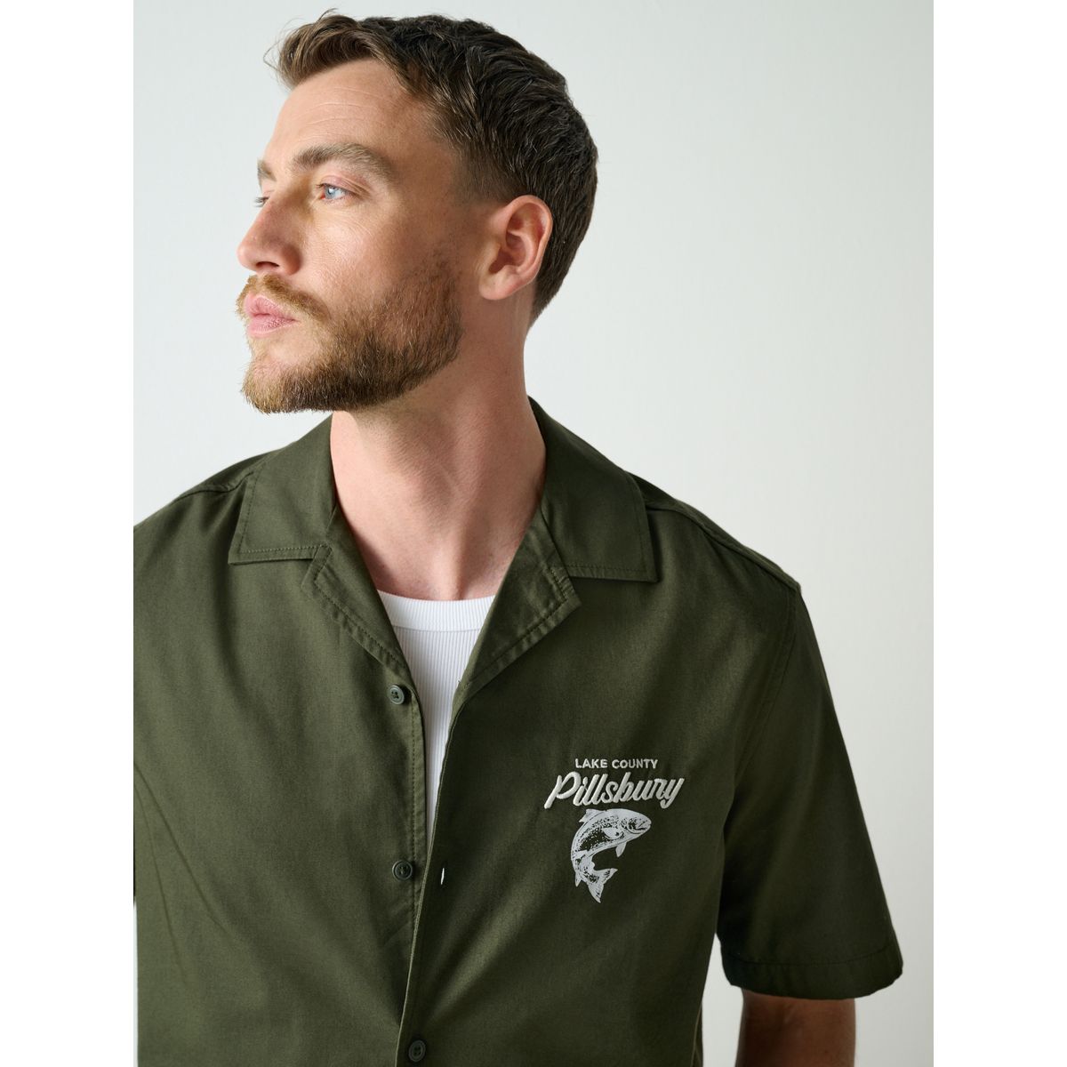 Chemise à manches courtes avec imprimé au dos vert, NEXT