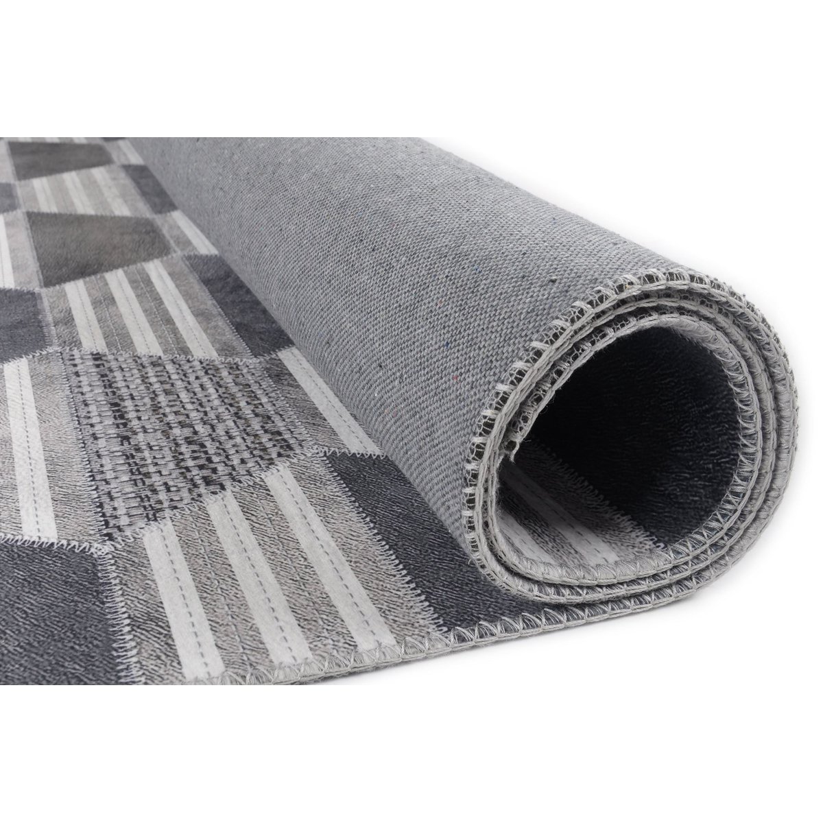 Tapis imprimé Serena, aspect cuir, plat gris multicolore, GINO FALCONE