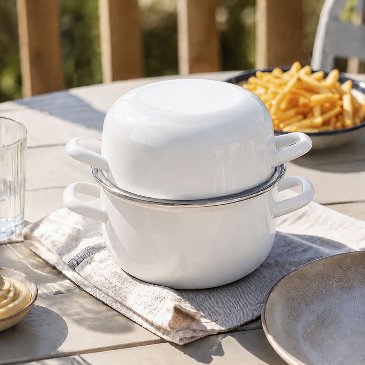 Marmite à moule 16cm en acier émaillé blanc, MENASTYL