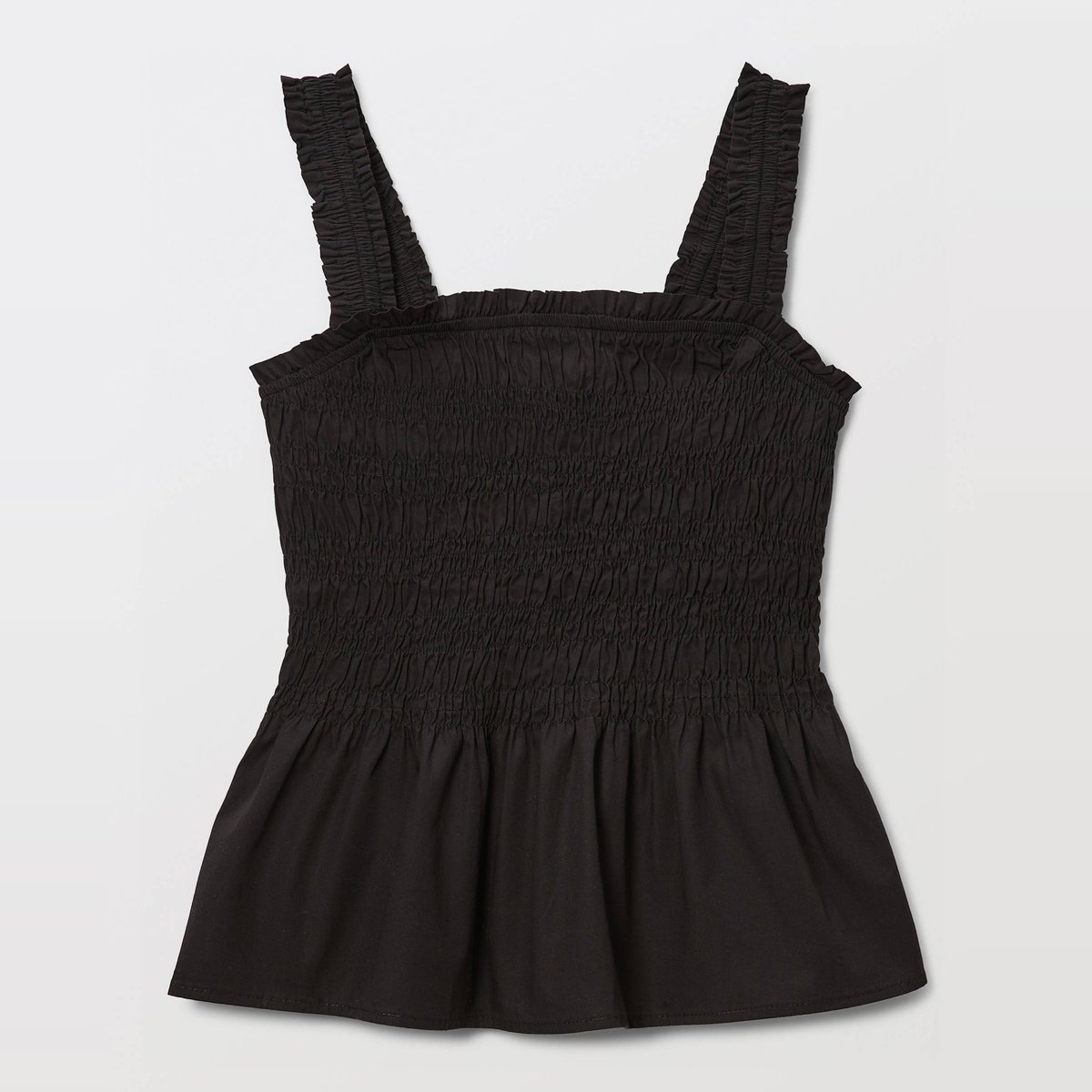 Top smocké en coton BIO GOTS noir, MONOPRIX