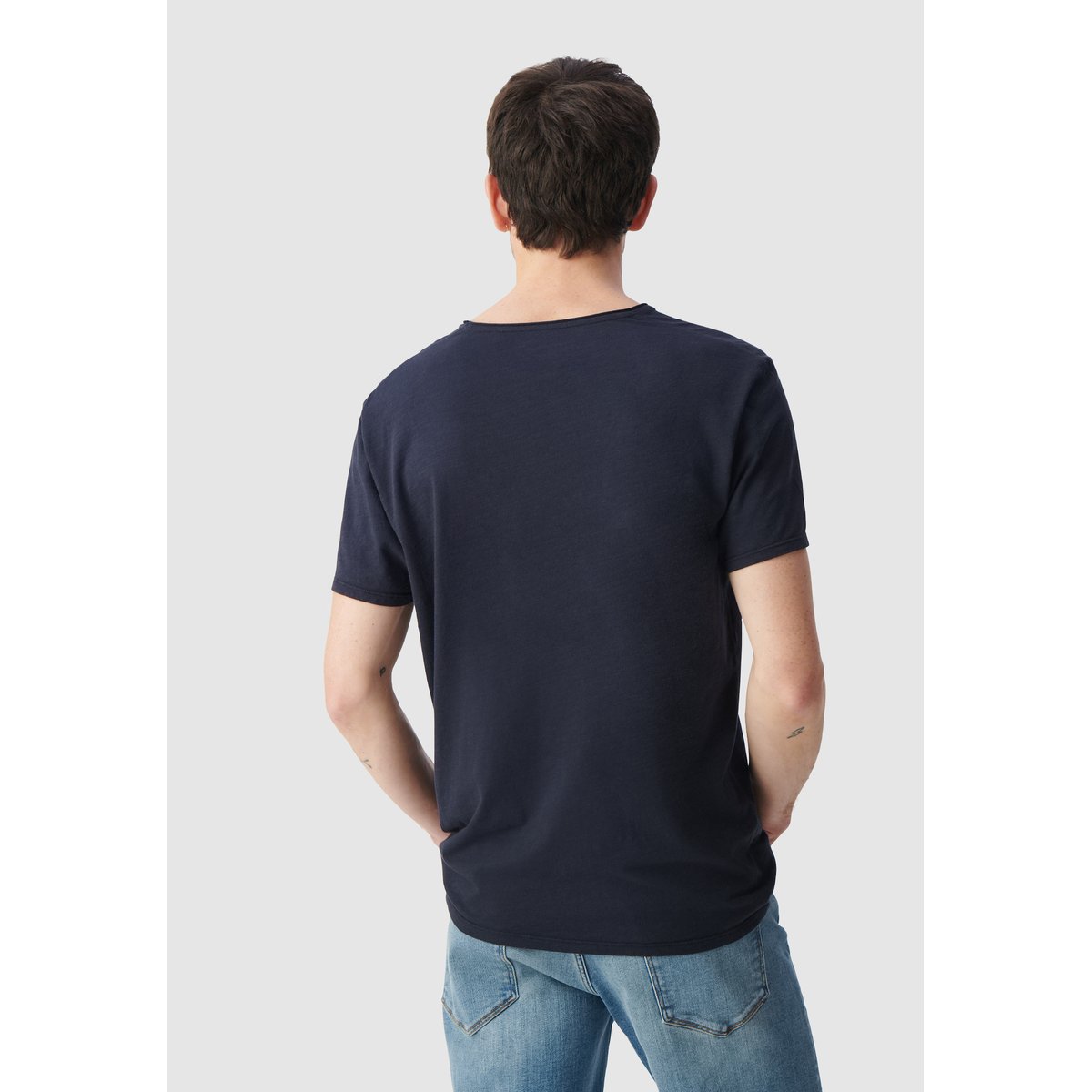 Tee-shirt col V L'Essentiel bleu marine, IKKS