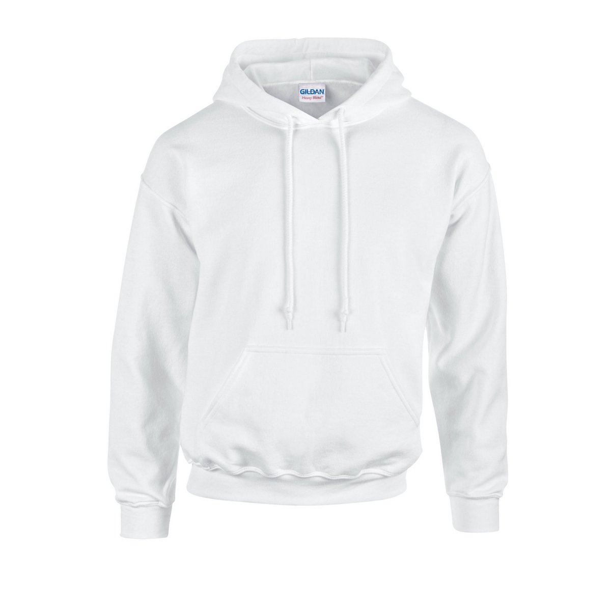 Sweat uni à capuche HEAVY BLEND blanc, GILDAN