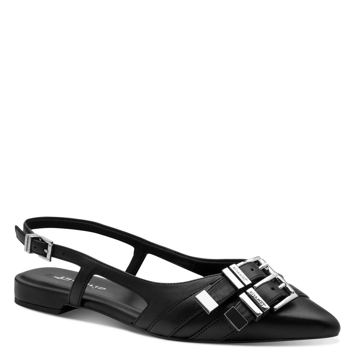 escarpin en cuir noir, TAMARIS