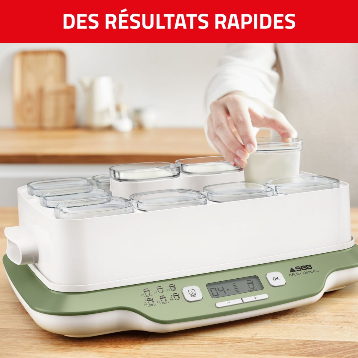 Yaourtière et fromagère YG661310 MultiDelices Express & Végétal blanc, SEB