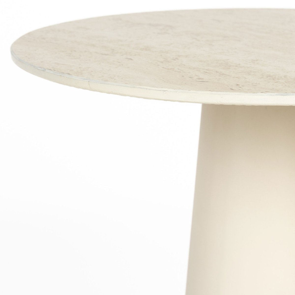 Table d'appoint ronde effet travertin  40cm H52cm- JOYA beige, DRAWER