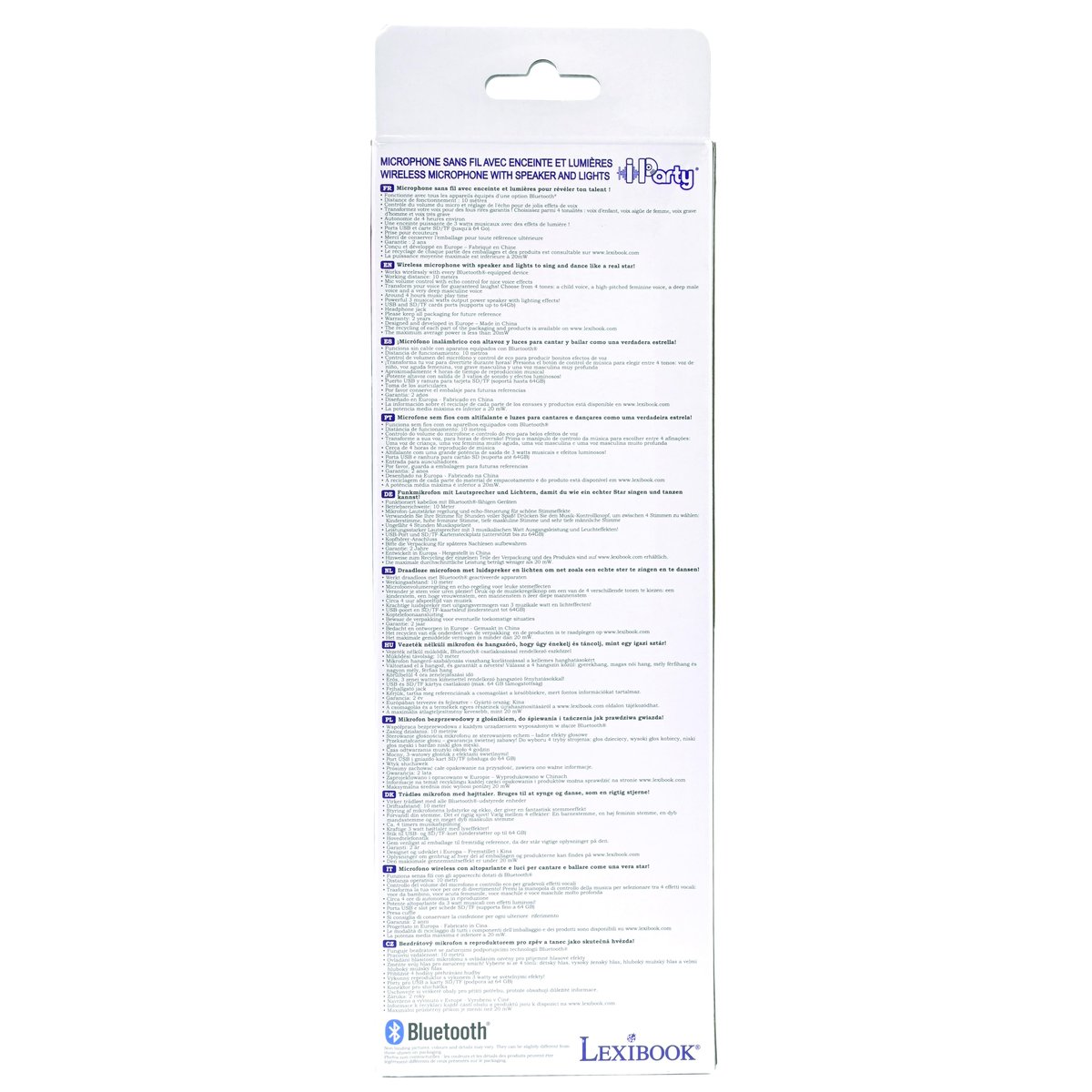 Micro Karaoké sans fil avec enceinte Bluetooth® intégrée iParty noir, LEXIBOOK