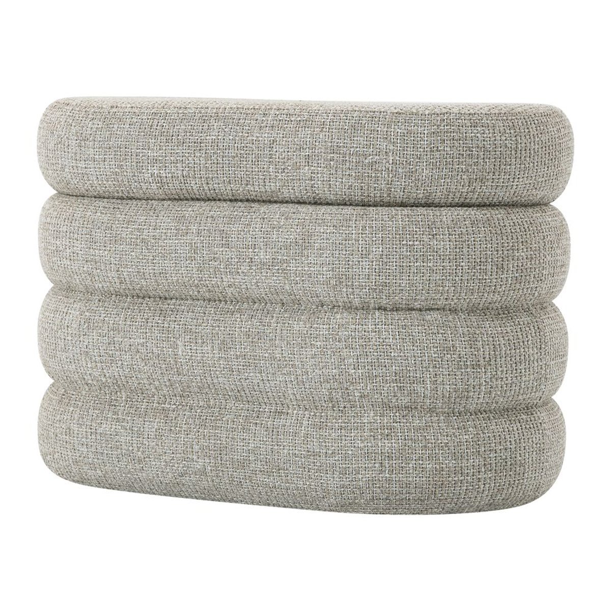 Banc coffre tissu chenillé beige, ZAGO