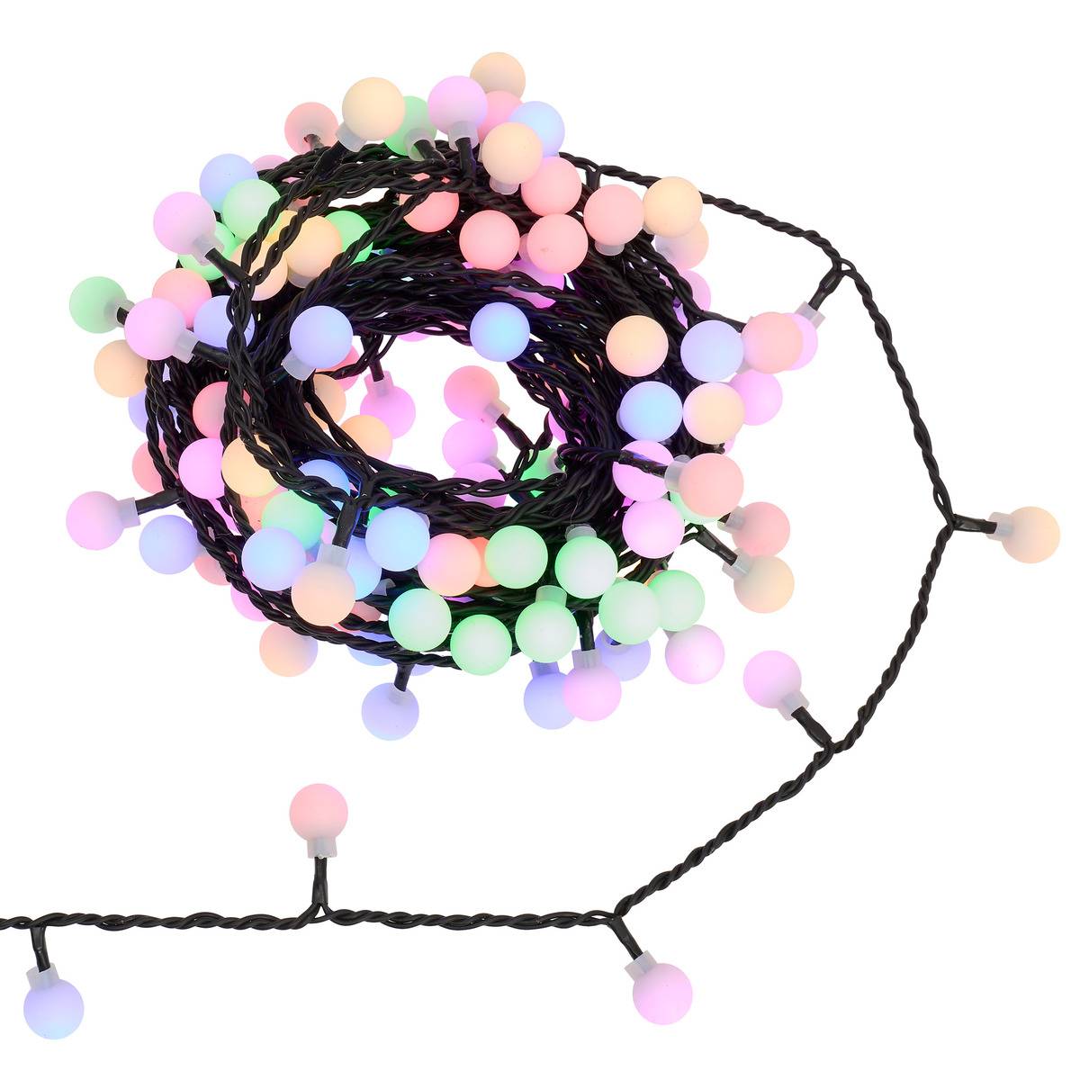 Guirlande lumineuse boules d'extérieur 12,5 m 167 LED changement de couleur 8 fonctions avec télécommande et minuteur sur secteur multicolore, FEERIC LIGHTS & CHRISTMAS