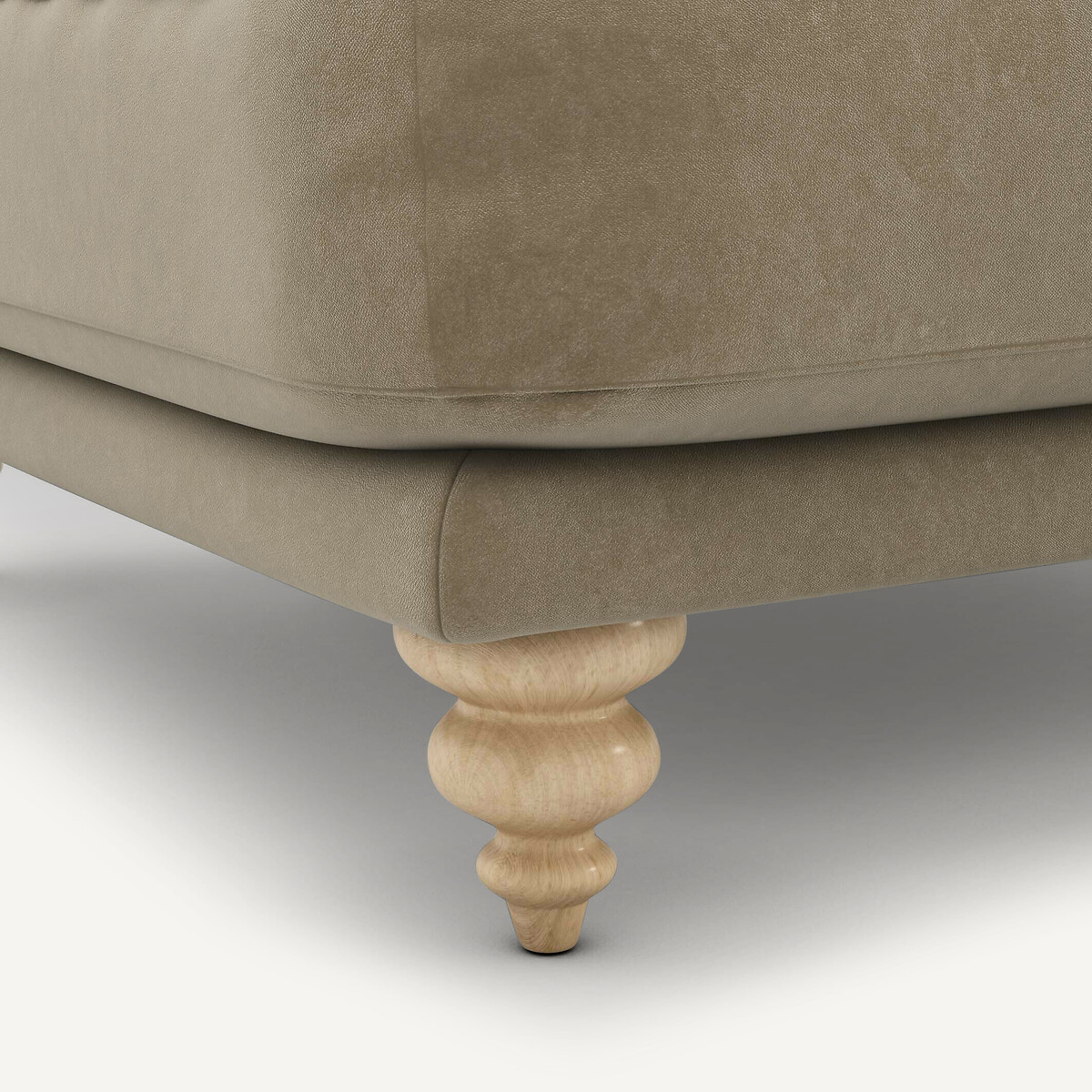Repose-pieds velours, Lazare beige cendré, AM.PM